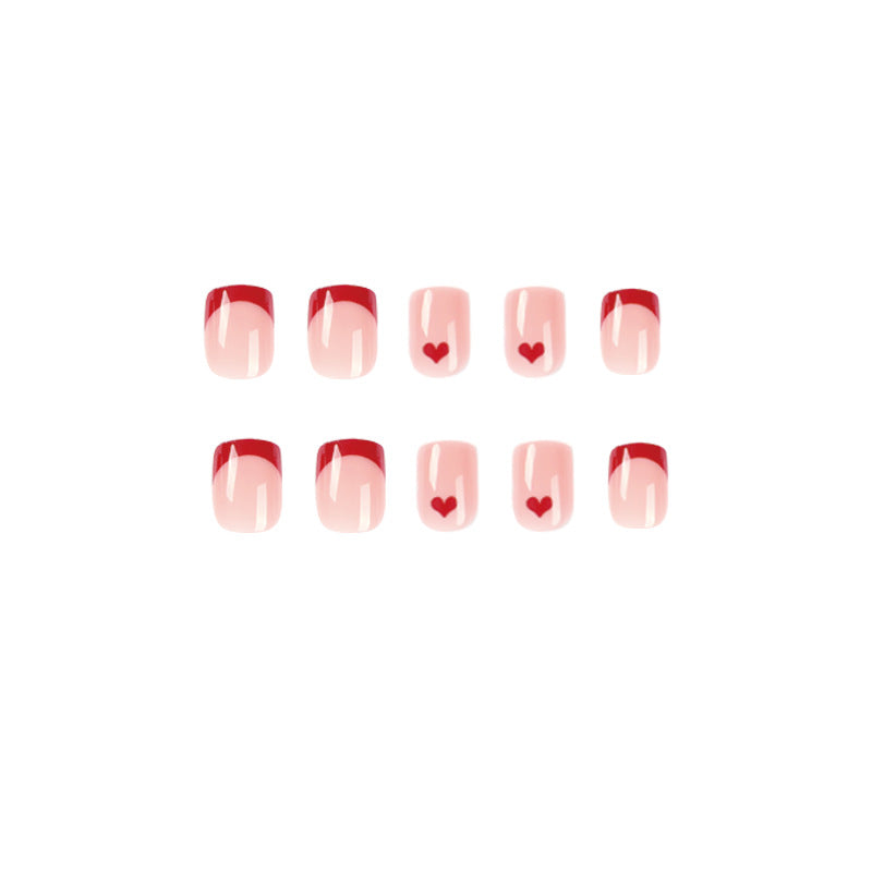 Wholesale Red Edge French Love Nail Stickers